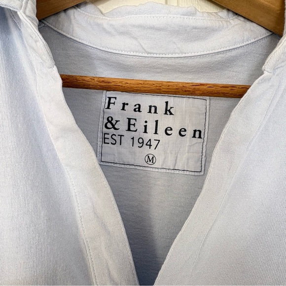Frank & Eileen Popover Patrick Henley Cotton Jersey Light Blue Size Medium - Picture 4 of 5
